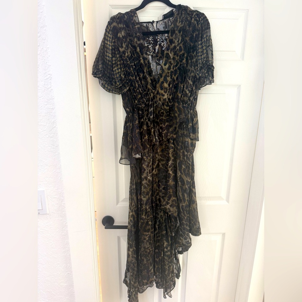 Preen by Thornton Bregazzi Asymmetrical Leopard Print Dress